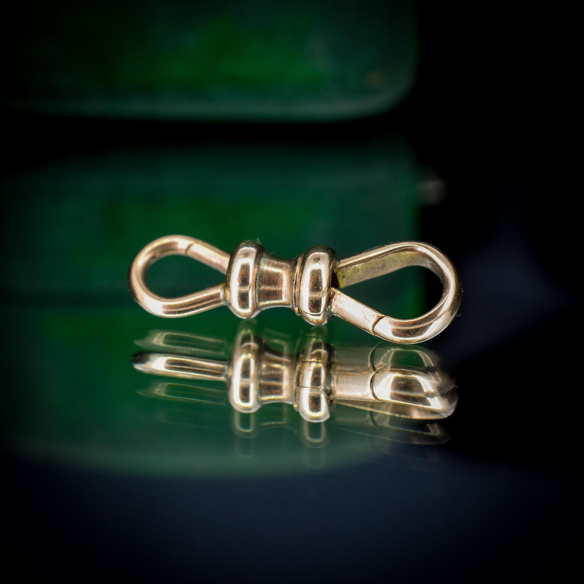 Rare Antique 9ct Gold Double Sided Dog Clip