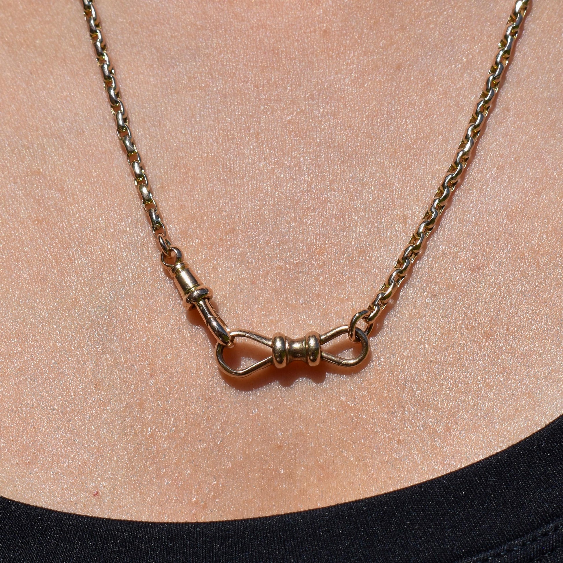 Rare Antique 9ct Gold Double Sided Dog Clip