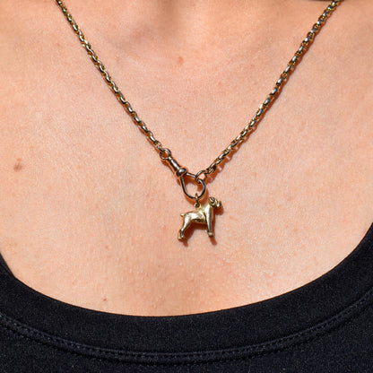 Vintage 9ct Gold Boxer Dog Charm Pendant - Birmingham 1962