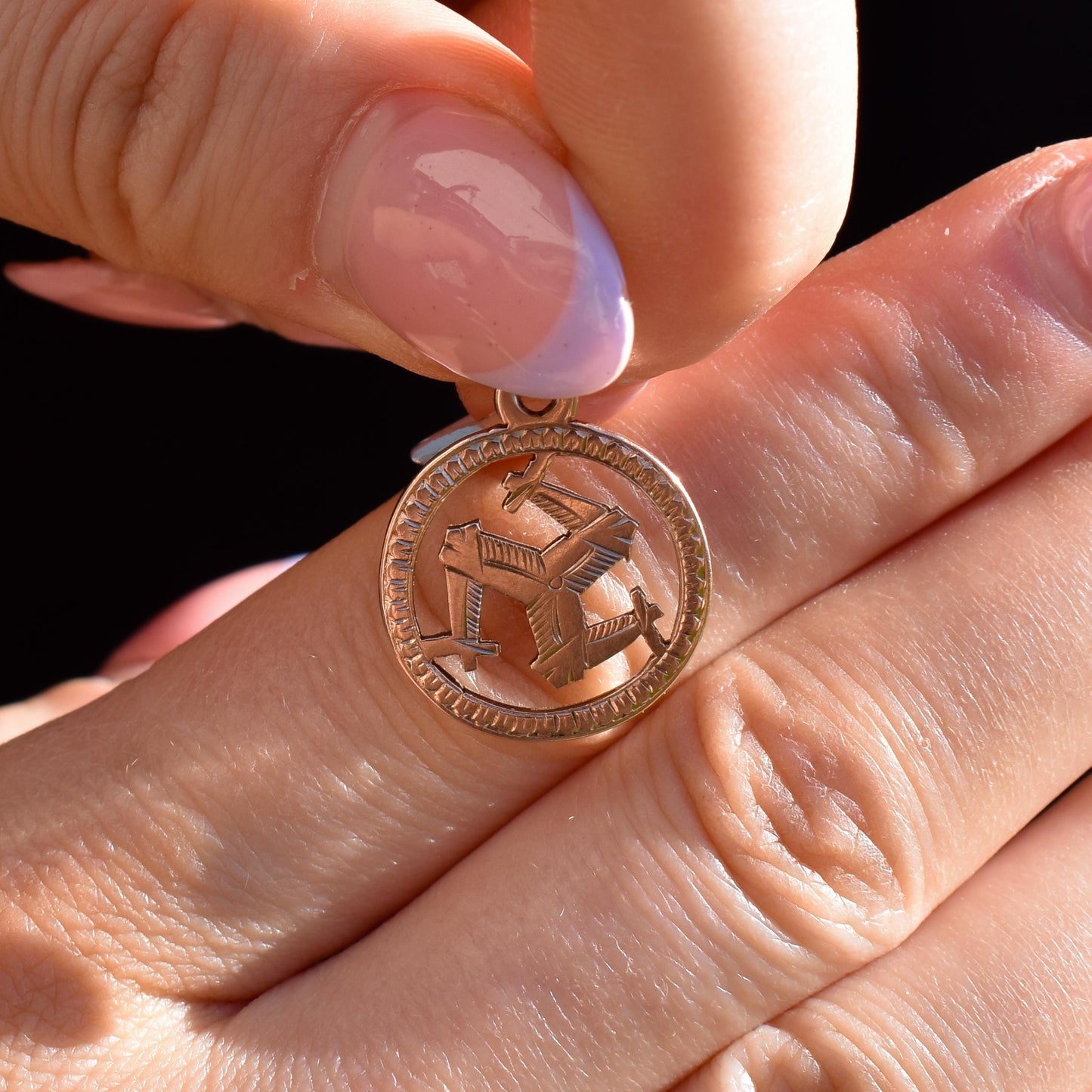 Antique '1897' 9ct Gold Triskelion Isle of Man Charm Pendant