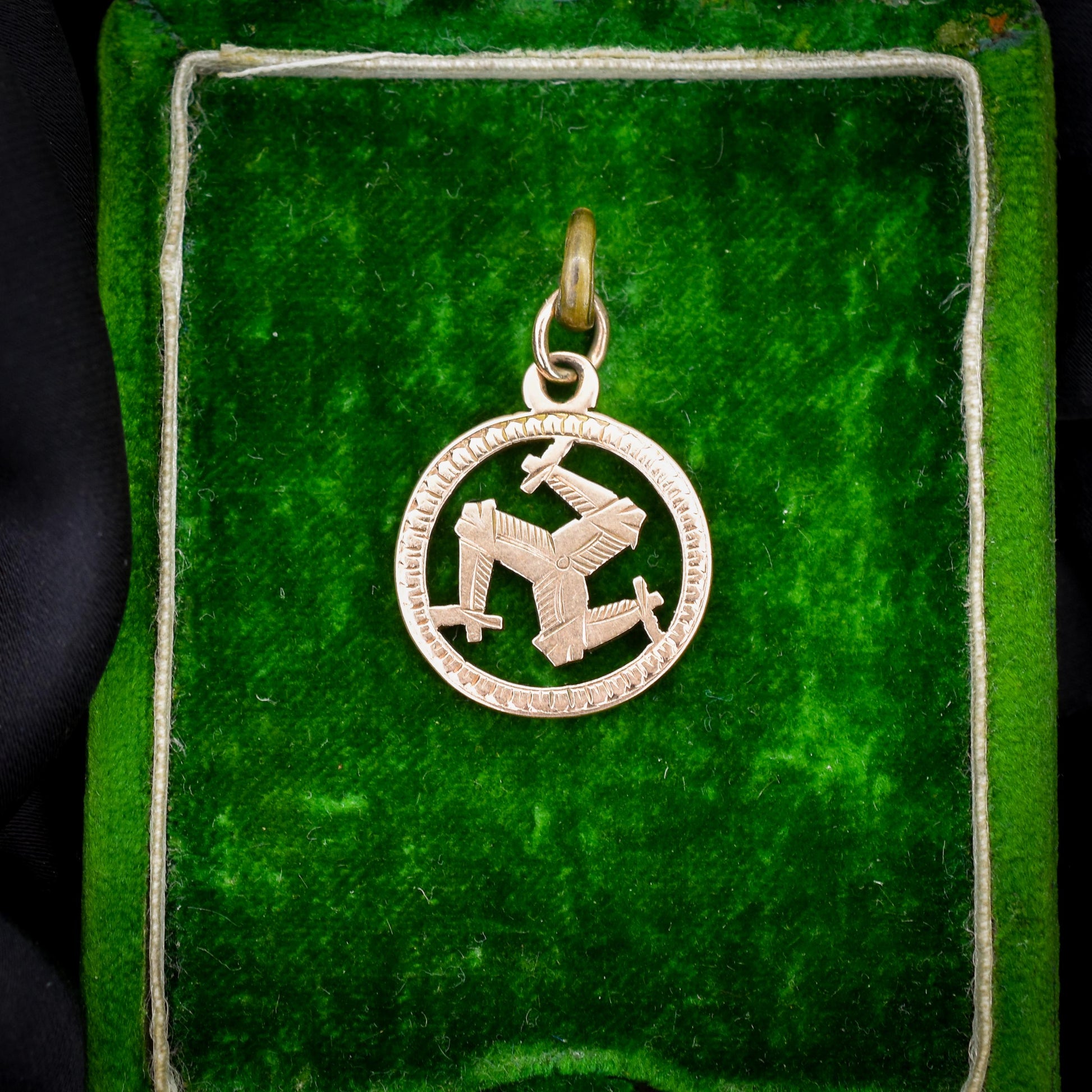 Antique '1897' 9ct Gold Triskelion Isle of Man Charm Pendant
