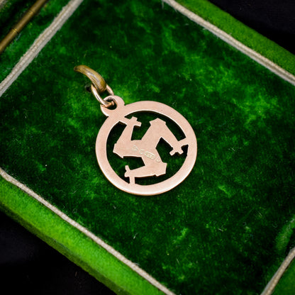 Antique '1897' 9ct Gold Triskelion Isle of Man Charm Pendant