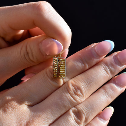 Vintage 14ct Yellow Gold Abacus Charm Pendant