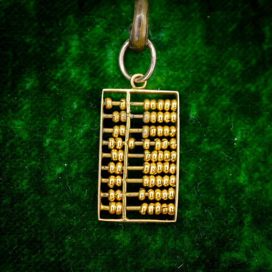 Vintage 14ct Yellow Gold Abacus Charm Pendant