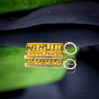 Vintage 14ct Yellow Gold Abacus Charm Pendant