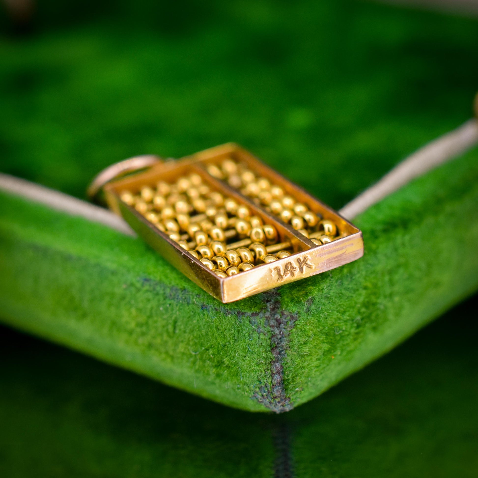 Vintage 14ct Yellow Gold Abacus Charm Pendant