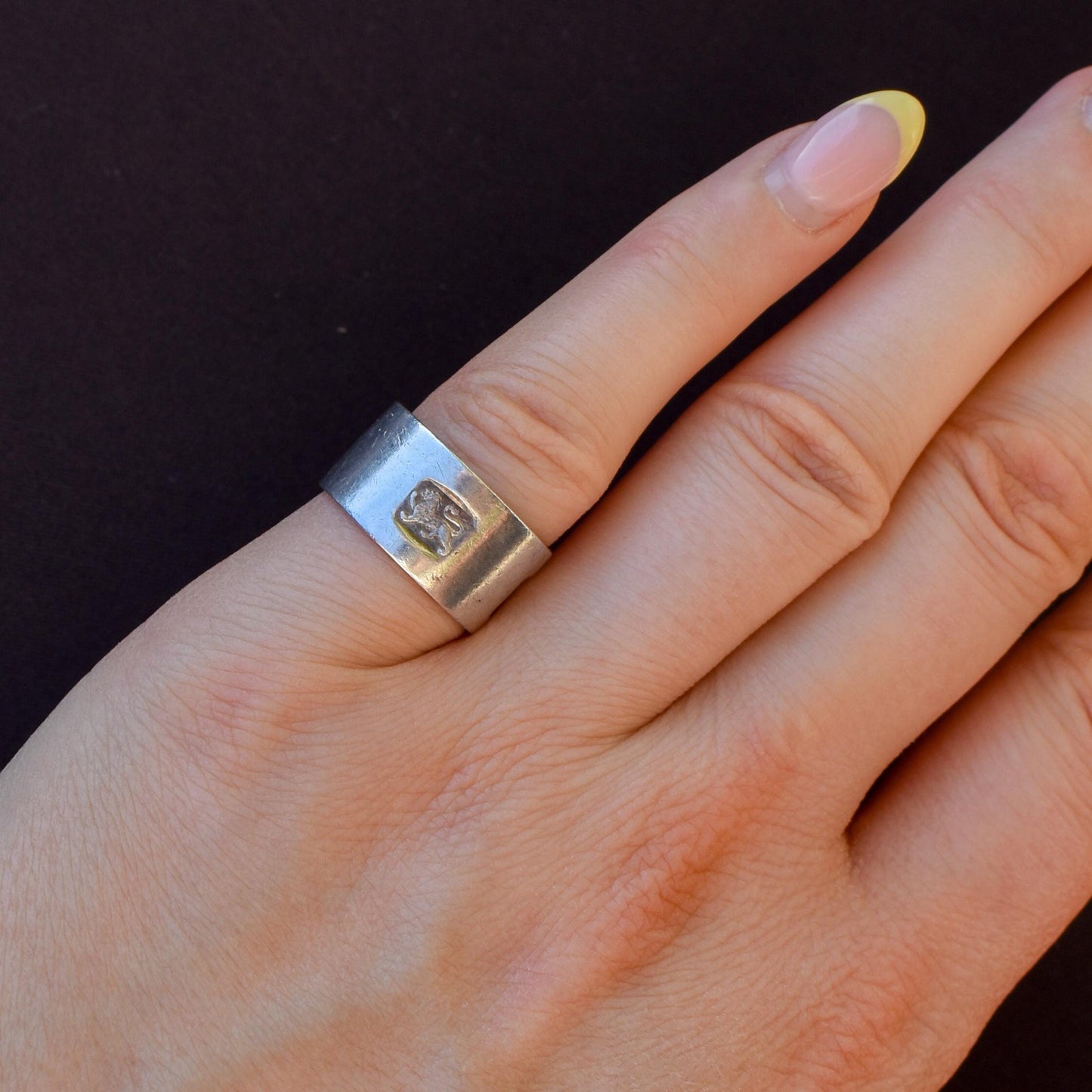 Vintage Sterling Silver Wide Cigar Band Ring | London 1976