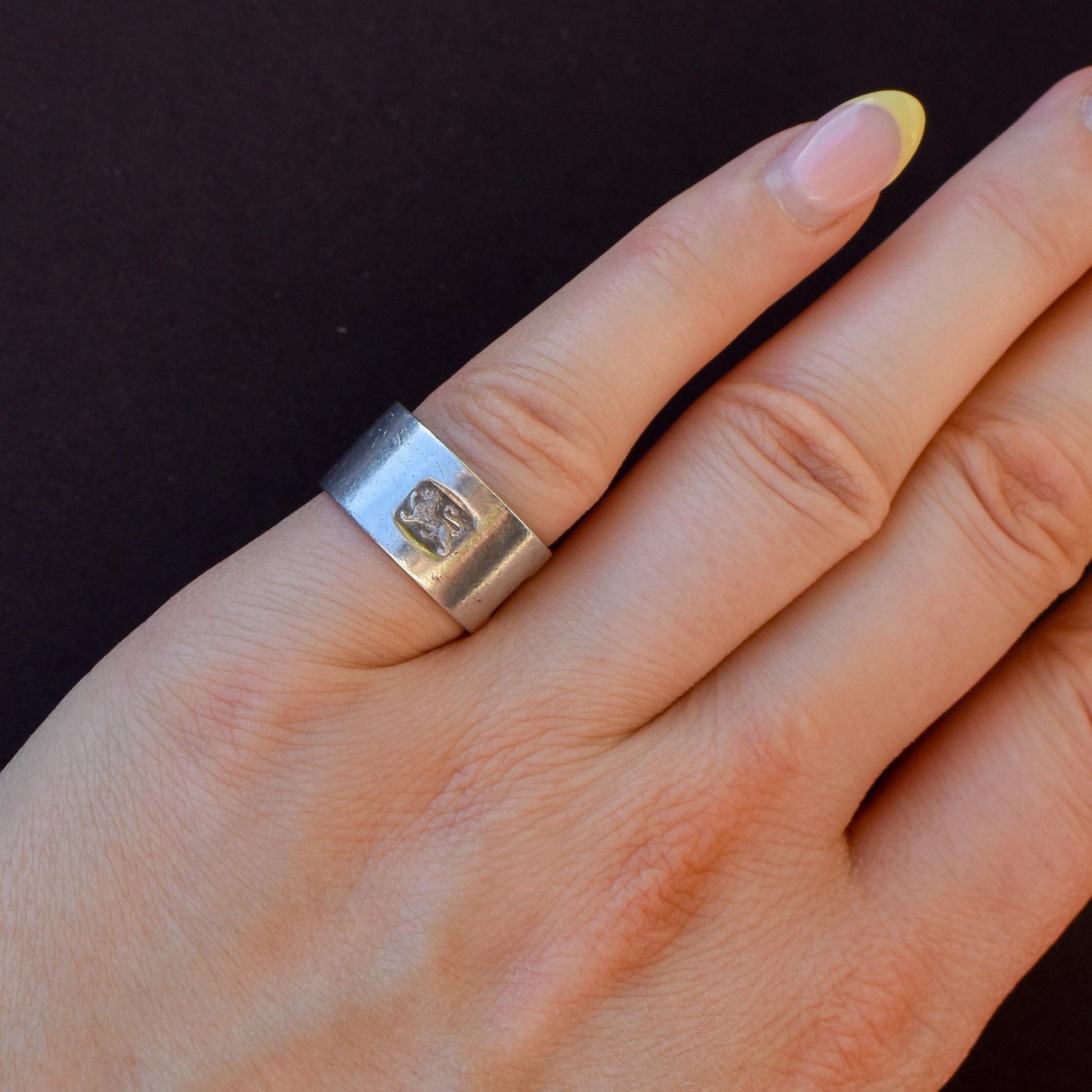 Vintage Sterling Silver Wide Cigar Band Ring | London 1976