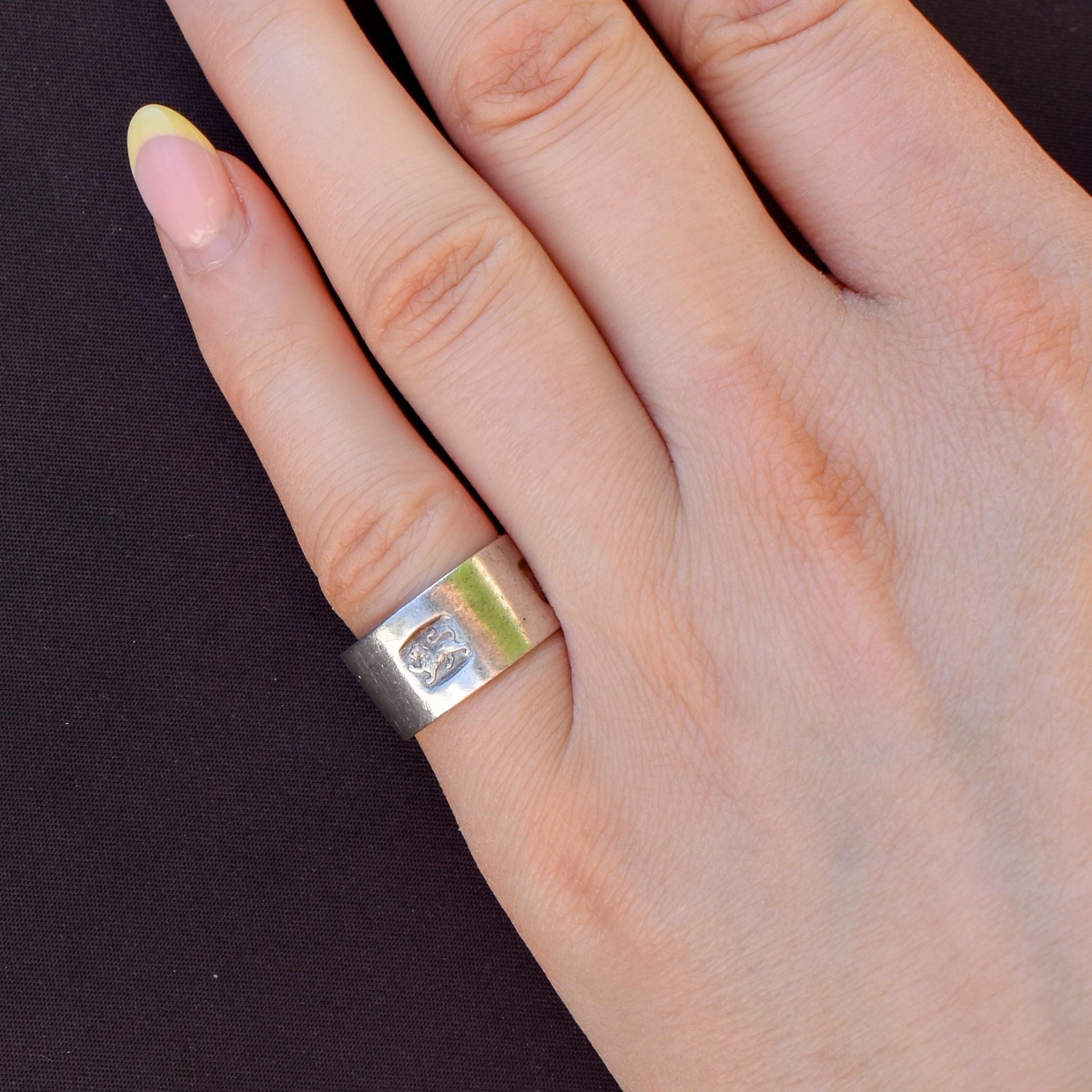 Vintage Sterling Silver Wide Cigar Band Ring | London 1976