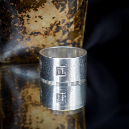 Vintage Sterling Silver Wide Cigar Band Ring | London 1976