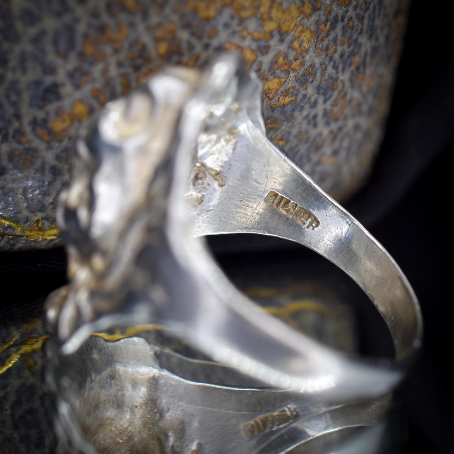 Vintage Lions Head Sterling Silver Signet Ring