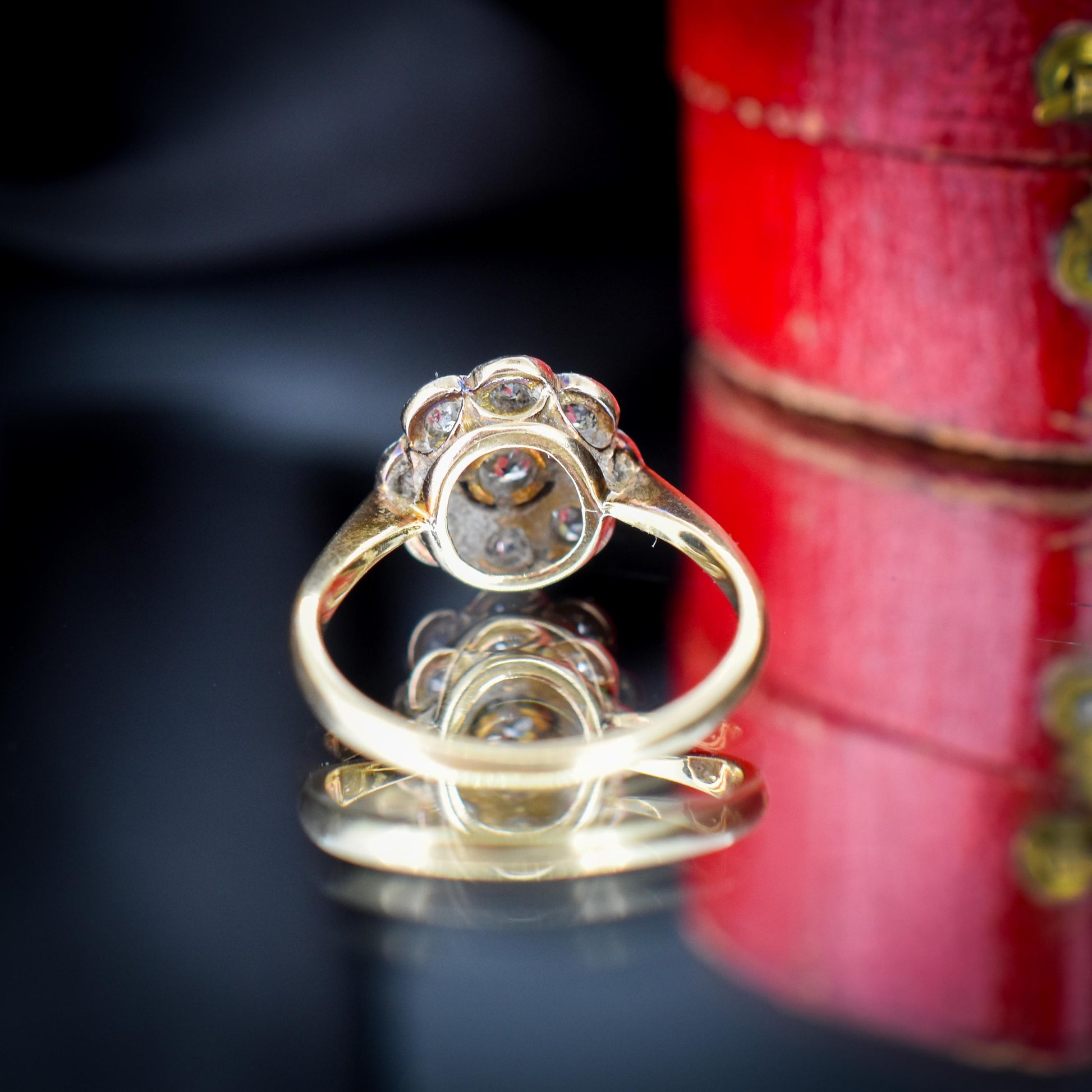 Antique Diamond Cluster Daisy 18ct Gold and Platinum Ring