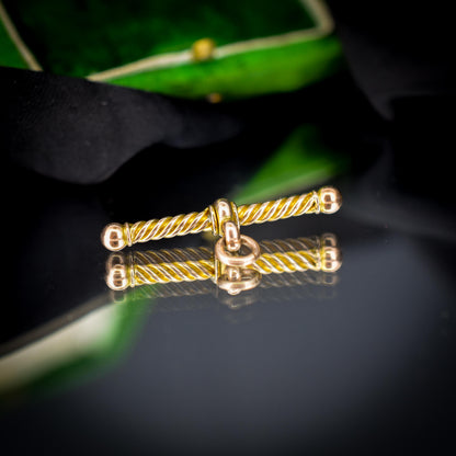 Antique 9ct Gold Fancy Twisted T-Bar Pendant Charm