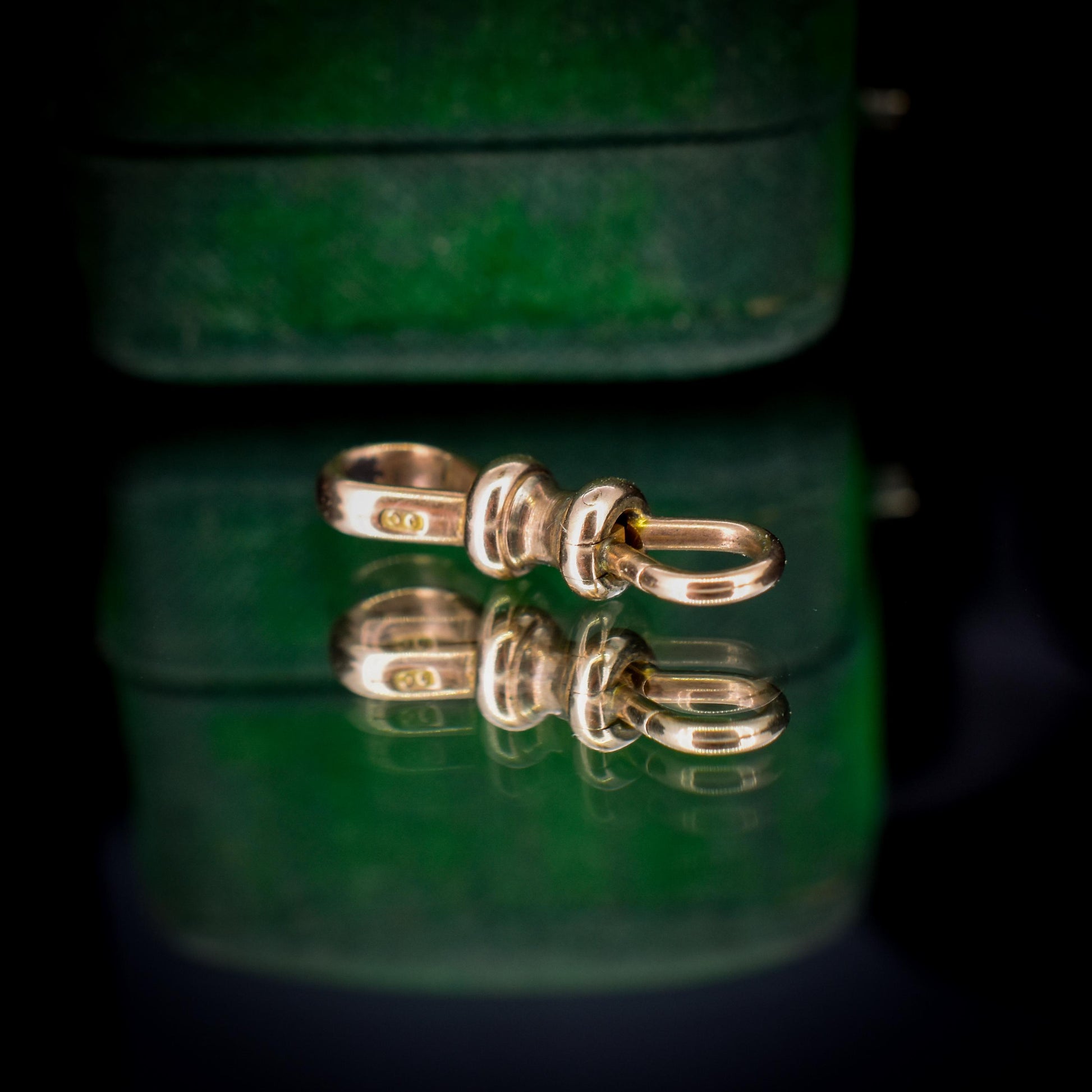 Rare Antique 9ct Gold Double Sided Dog Clip