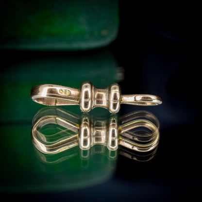 Rare Antique 9ct Gold Double Sided Dog Clip