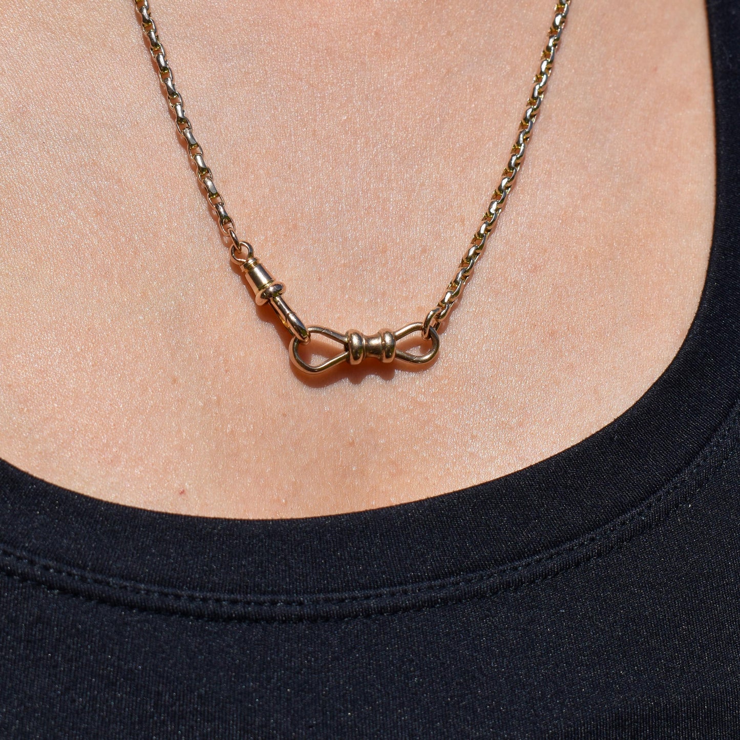 Rare Antique 9ct Gold Double Sided Dog Clip