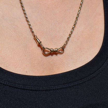 Rare Antique 9ct Gold Double Sided Dog Clip