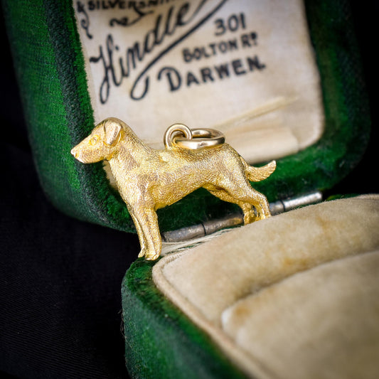 Vintage 9ct Gold Dog Charm Pendant | Dated 1956