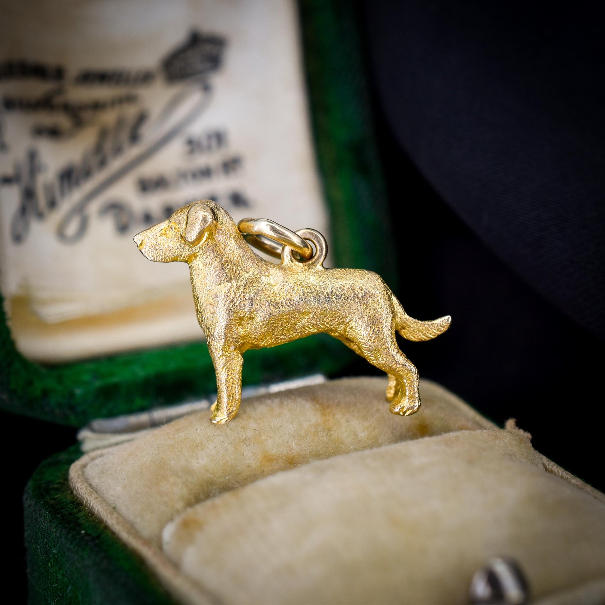Vintage 9ct Gold Dog Charm Pendant | Dated 1956