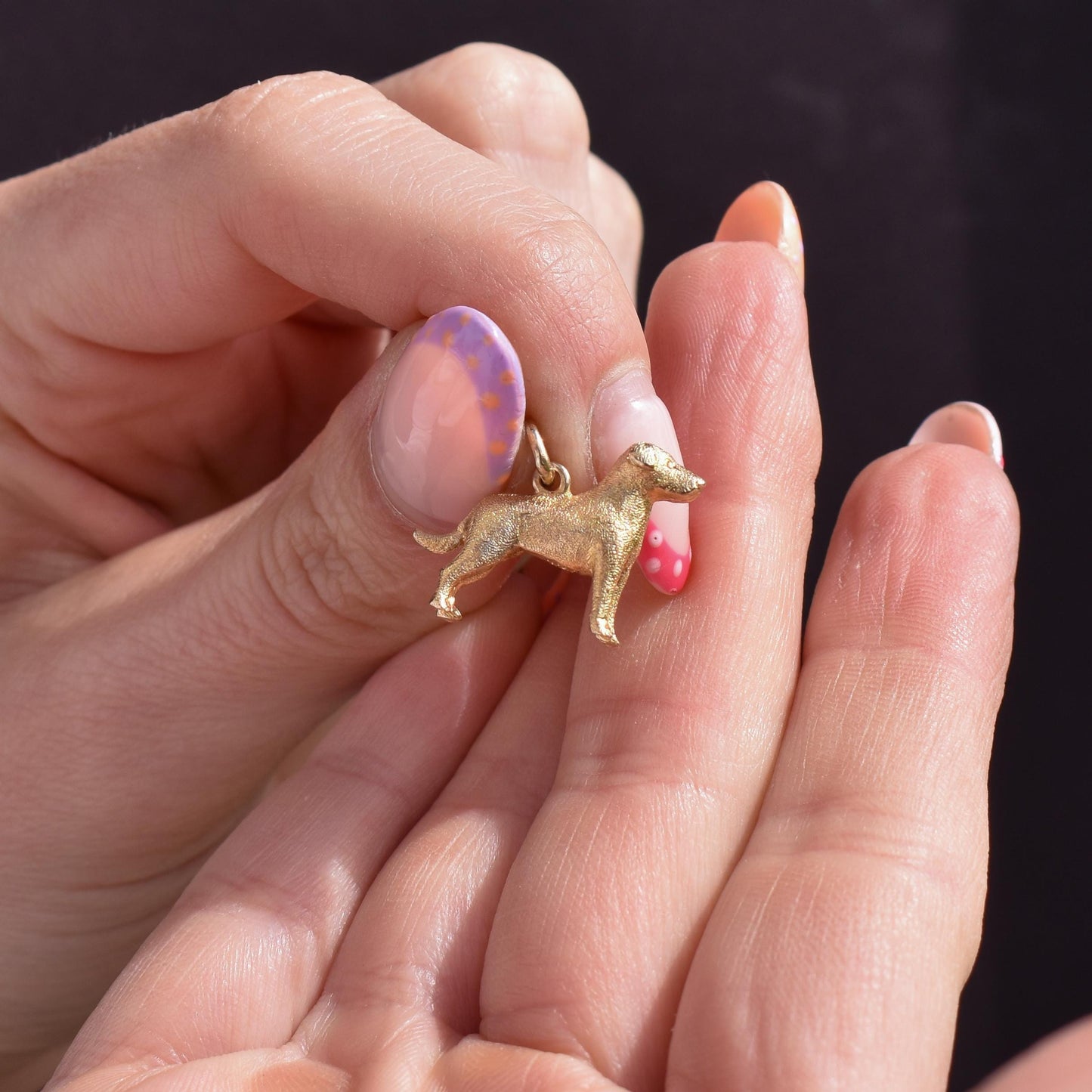 Vintage 9ct Gold Dog Charm Pendant | Dated 1956