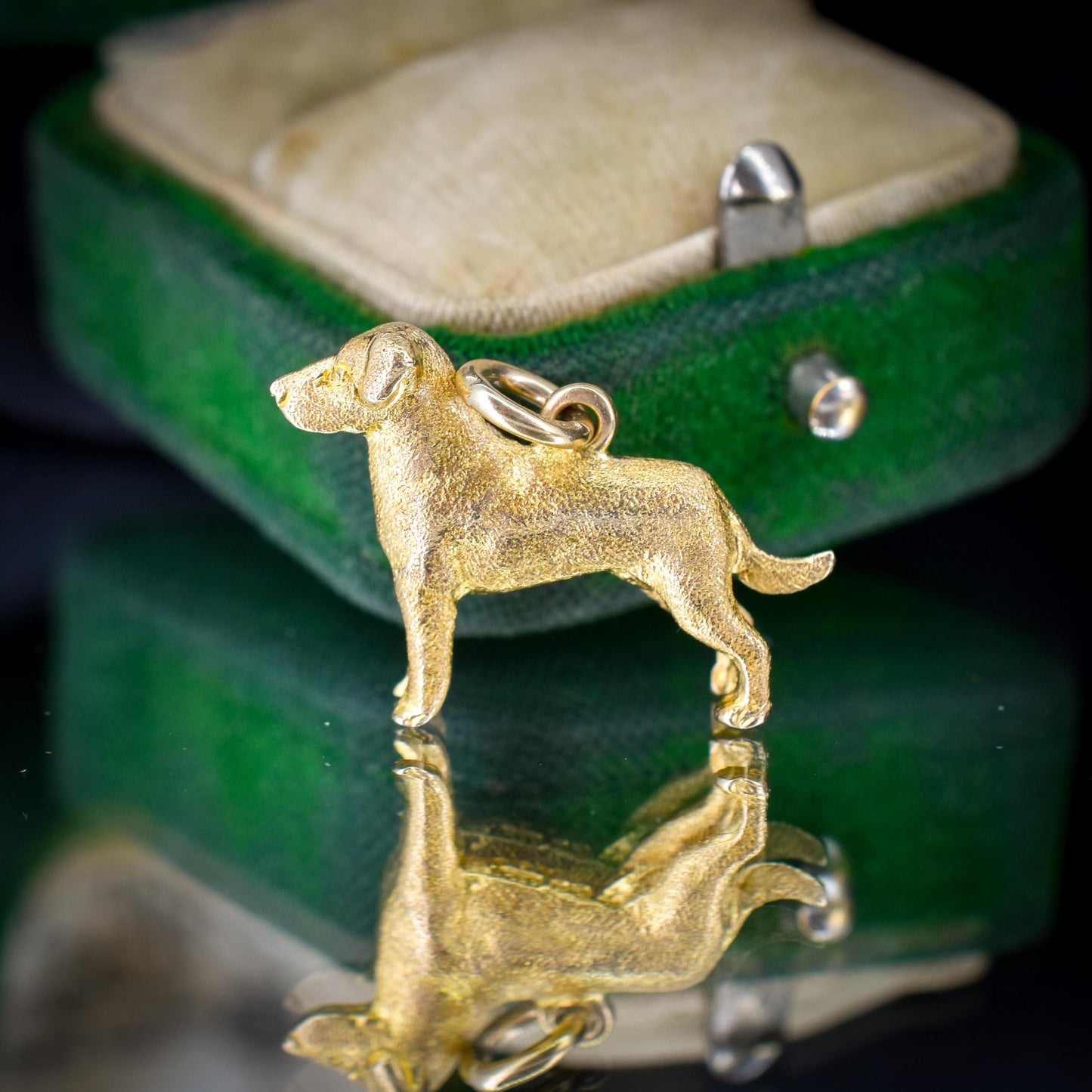 Vintage 9ct Gold Dog Charm Pendant | Dated 1956