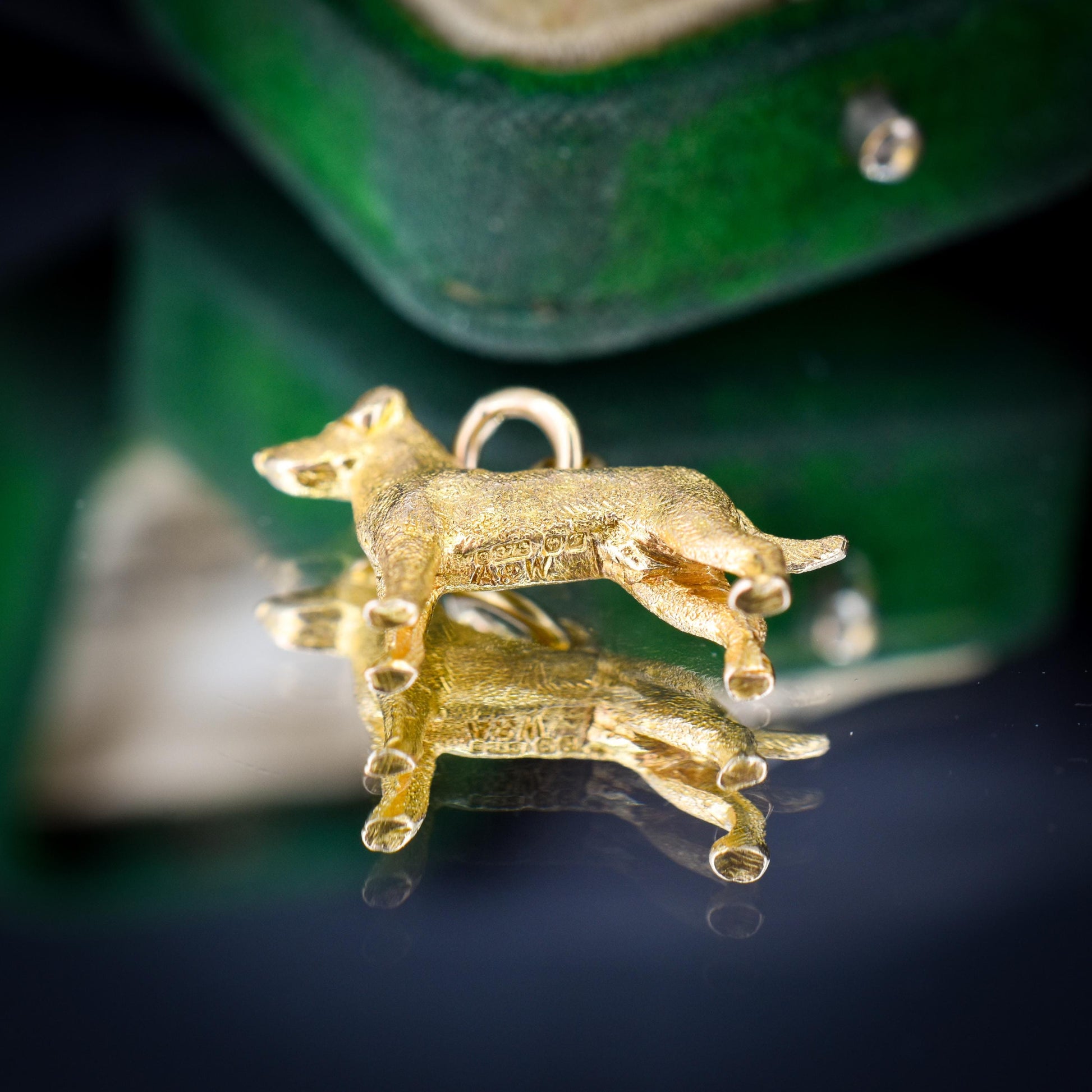 Vintage 9ct Gold Dog Charm Pendant | Dated 1956