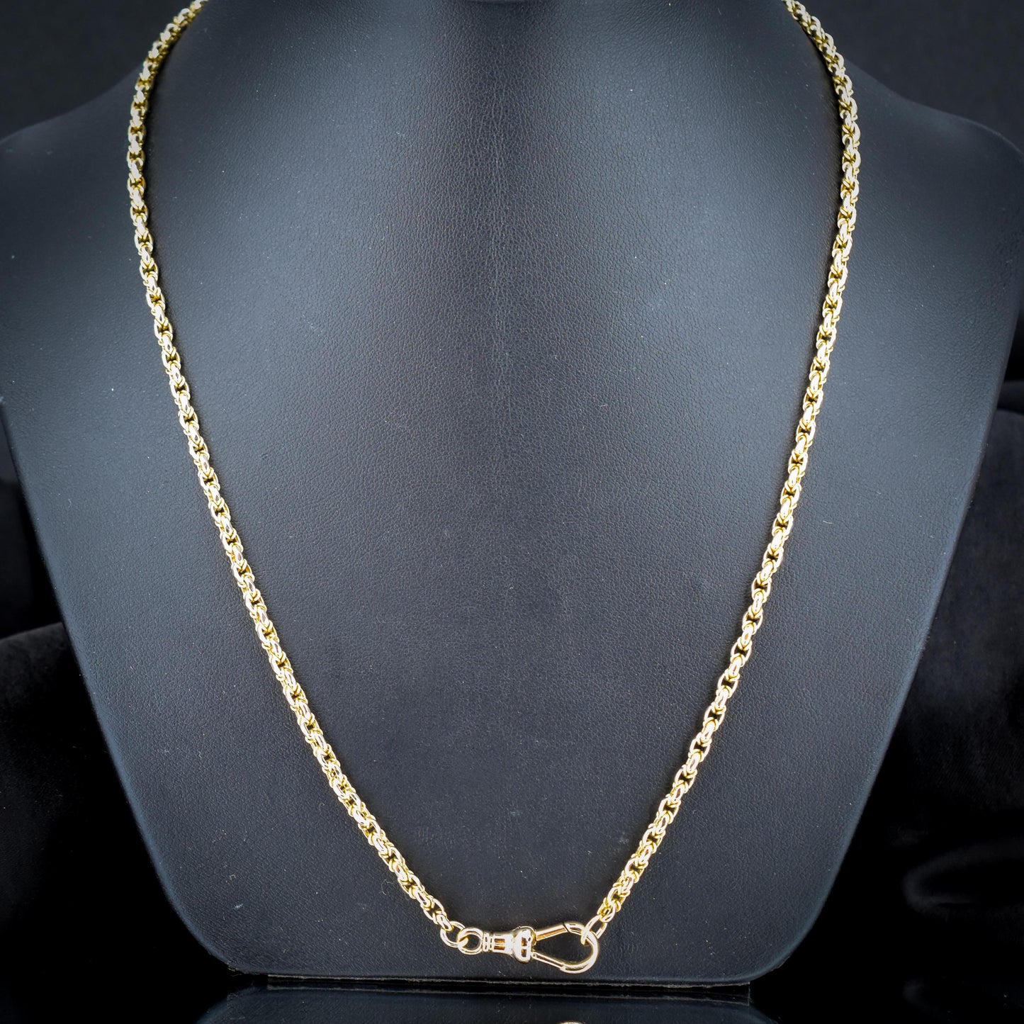 Antique 9ct Yellow Gold Fancy Link Chain Necklace with Dog Clip | 20.5"