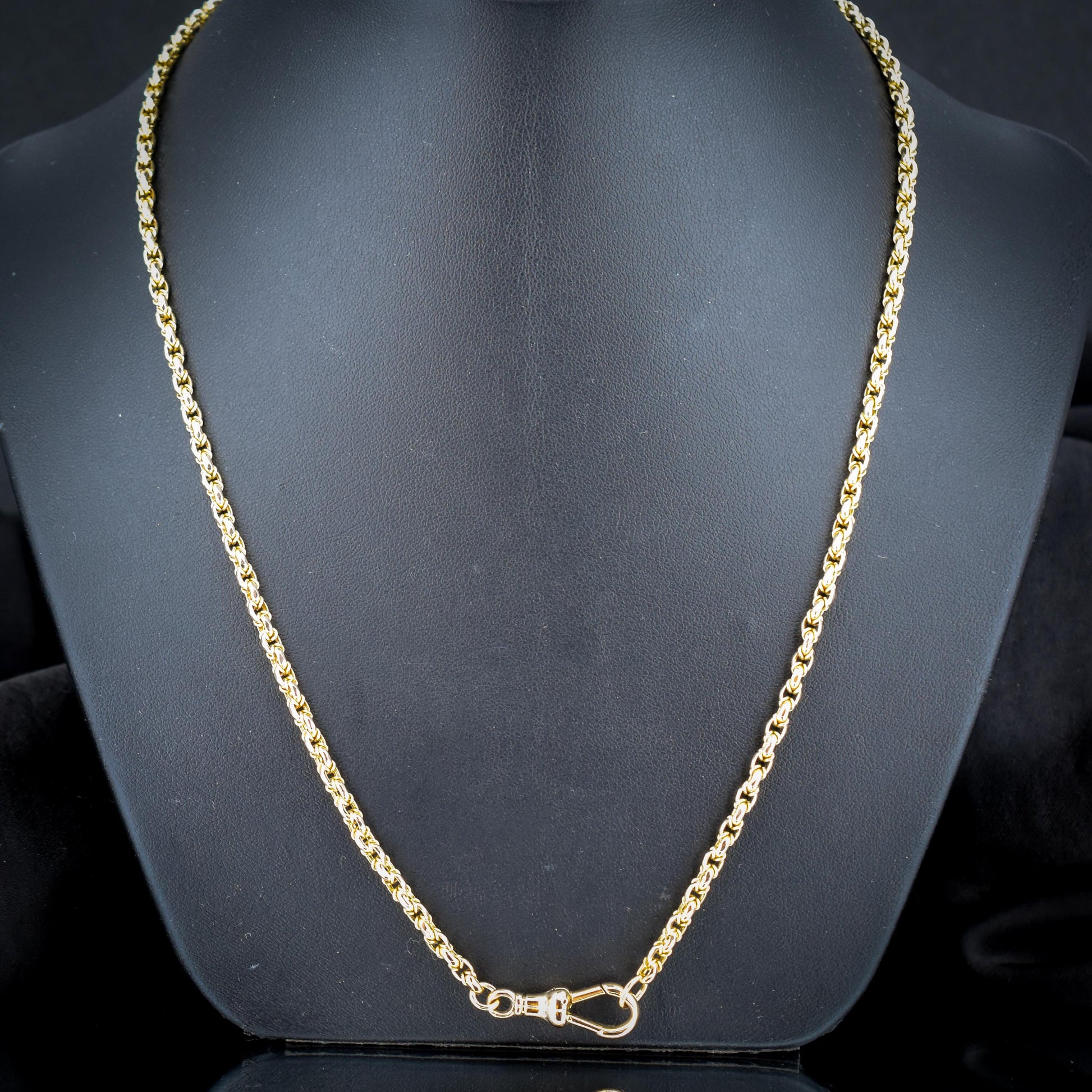 Antique 9ct Yellow Gold Fancy Link Chain Necklace with Dog Clip | 20.5"