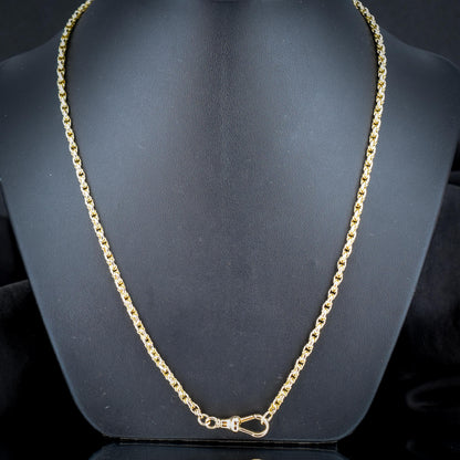 Antique 9ct Yellow Gold Fancy Link Chain Necklace with Dog Clip | 20.5"