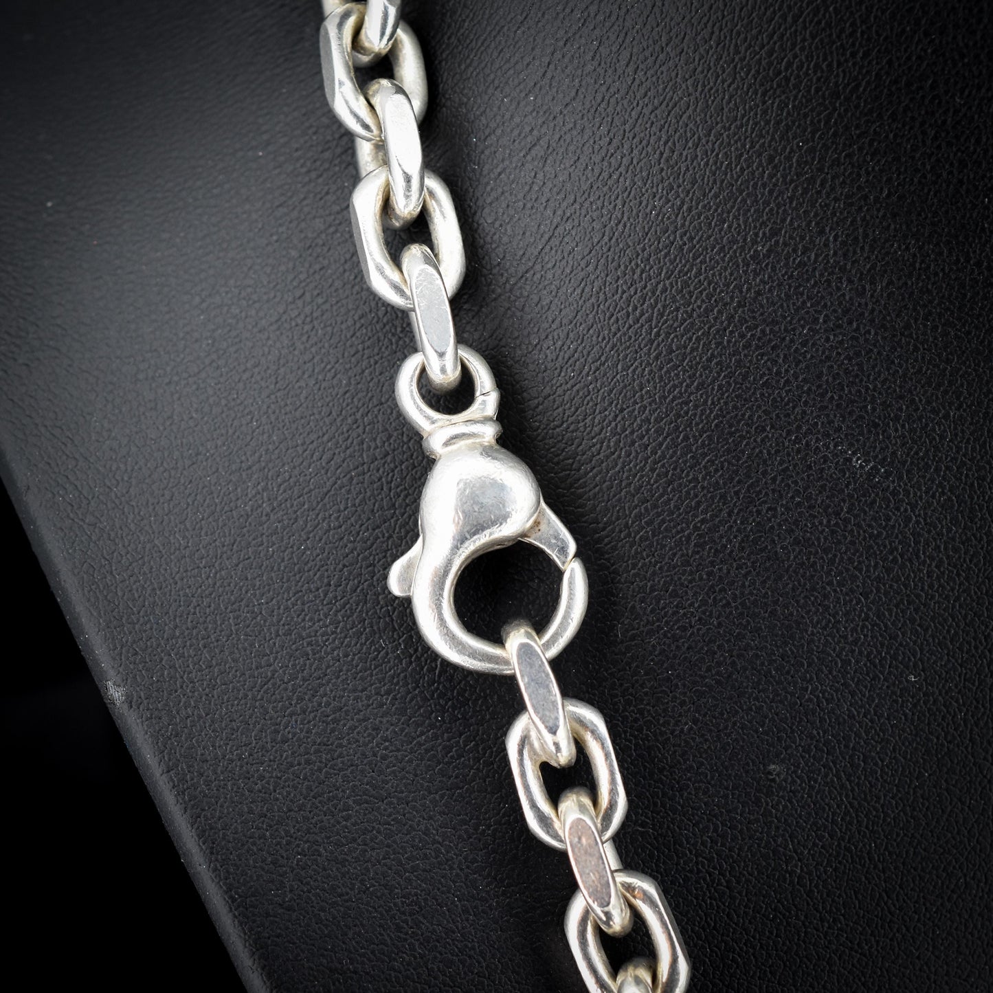 Vintage 89g Chunky Sterling Silver Flat Edge Link Biker Chain Necklace – 21"