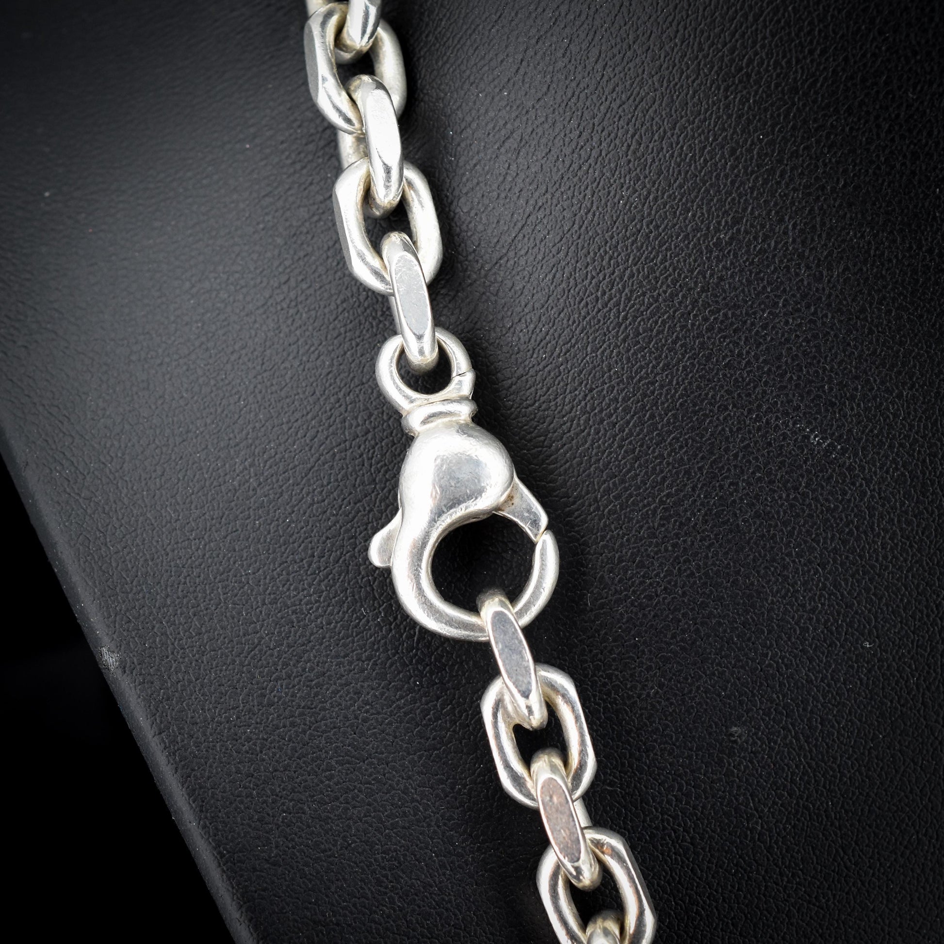 Vintage 89g Chunky Sterling Silver Flat Edge Link Biker Chain Necklace – 21"