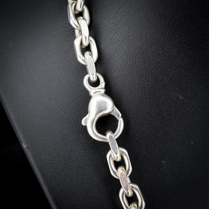 Vintage 89g Chunky Sterling Silver Flat Edge Link Biker Chain Necklace – 21"
