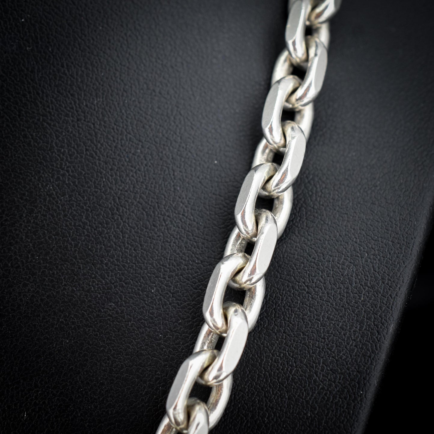 Vintage 89g Chunky Sterling Silver Flat Edge Link Biker Chain Necklace – 21"
