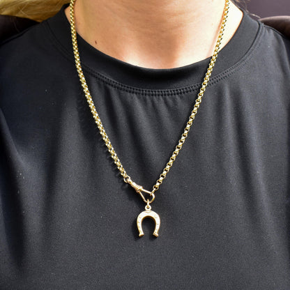 Vintage Unoaerre 9ct Gold Lucky Horseshoe Charm Pendant