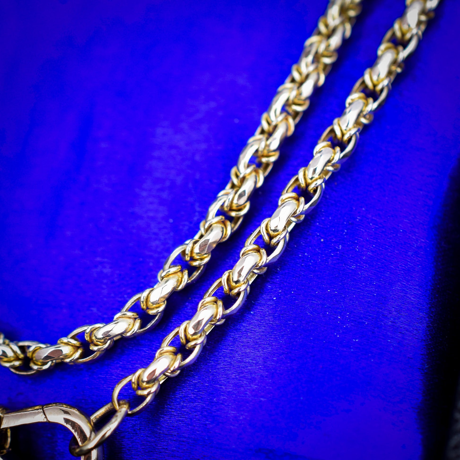 Antique 9ct Yellow Gold Fancy Link Chain Necklace with Dog Clip | 20.75"