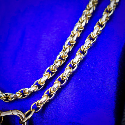 Antique 9ct Yellow Gold Fancy Link Chain Necklace with Dog Clip | 20.75"