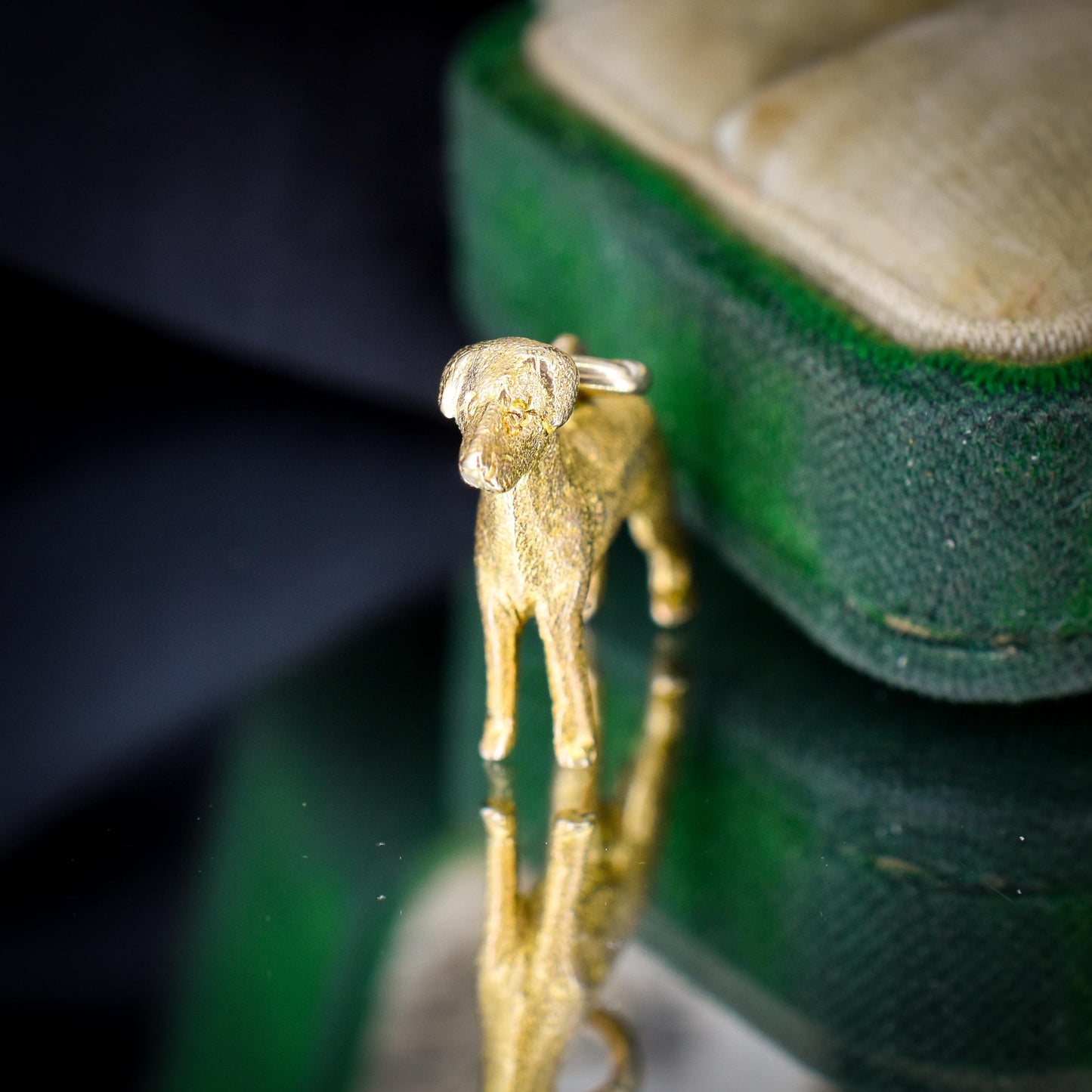 Vintage 9ct Gold Dog Charm Pendant | Dated 1956