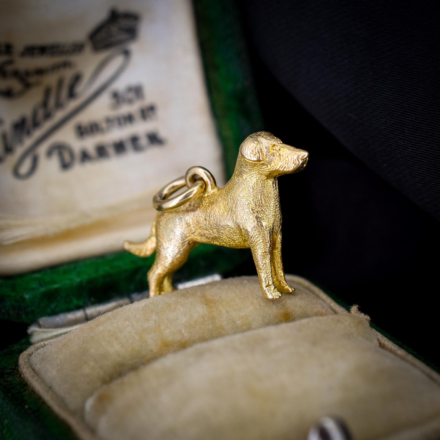 Vintage 9ct Gold Dog Charm Pendant | Dated 1956