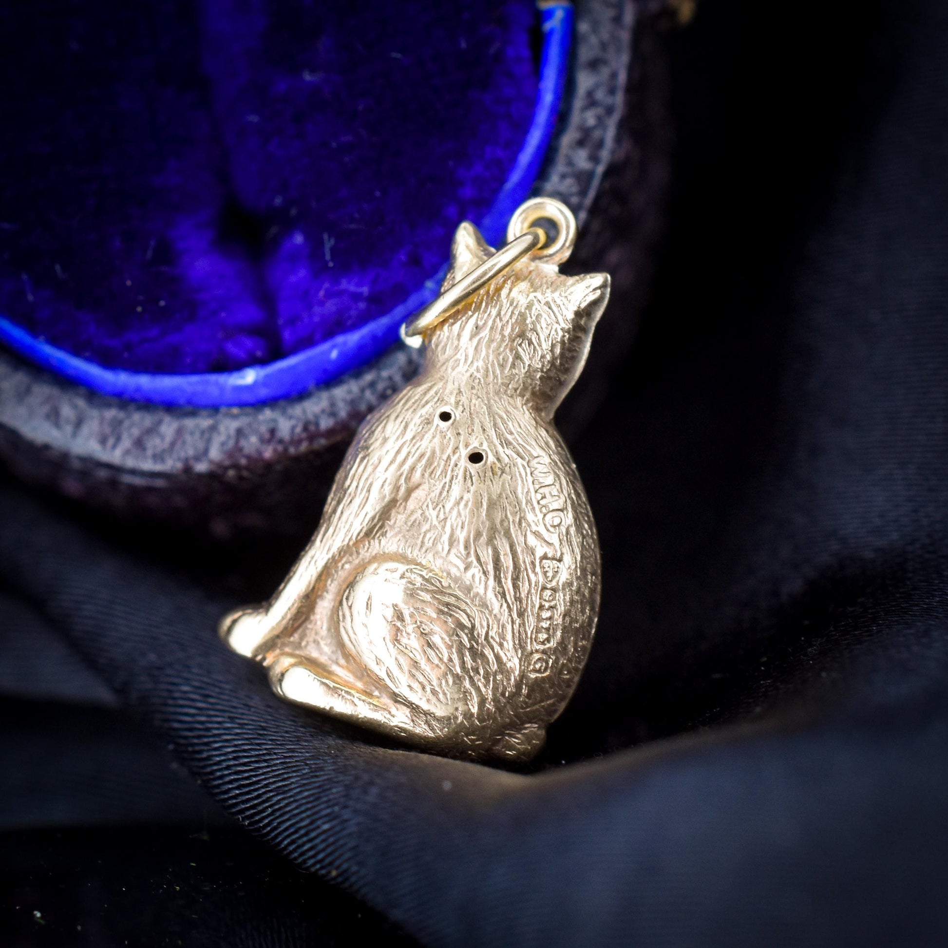Vintage 9ct Gold Cat Feline Charm | Chester 1957