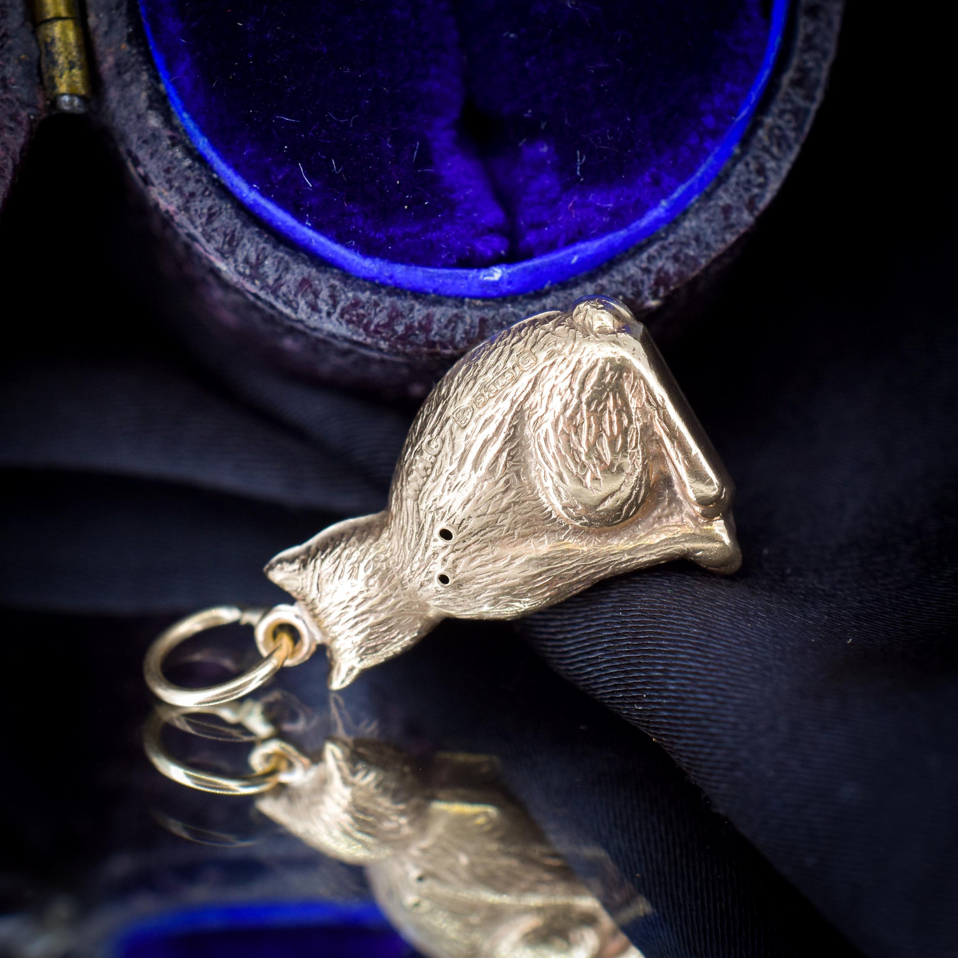 Vintage 9ct Gold Cat Feline Charm | Chester 1957