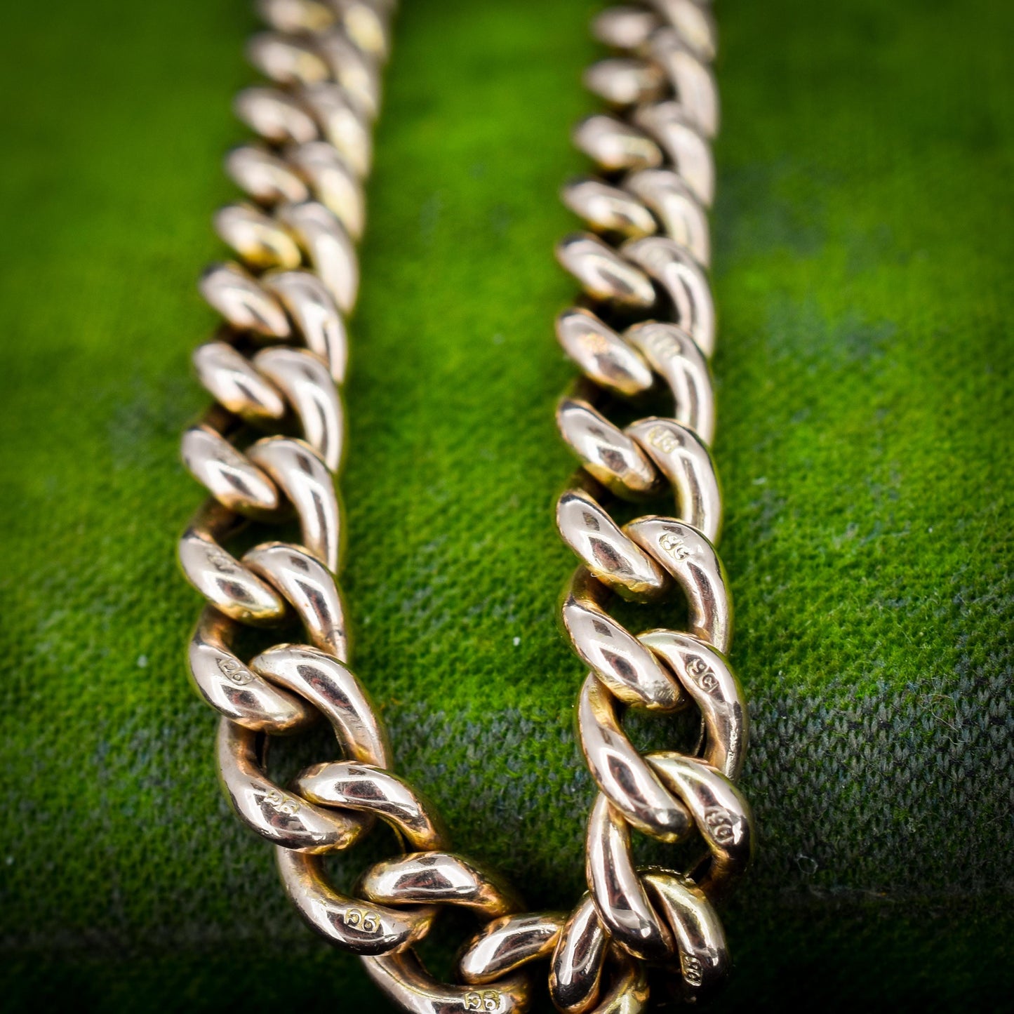 Antique Engraved Heart Padlock Fancy Curb 9ct Gold Bracelet