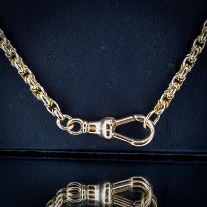 Antique 9ct Yellow Gold Fancy Link Chain Necklace with Dog Clip | 20.5"