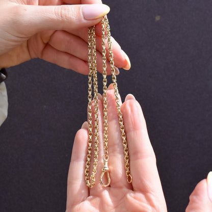 Antique 9ct Yellow Gold Fancy Link Chain Necklace with Dog Clip | 20.5"