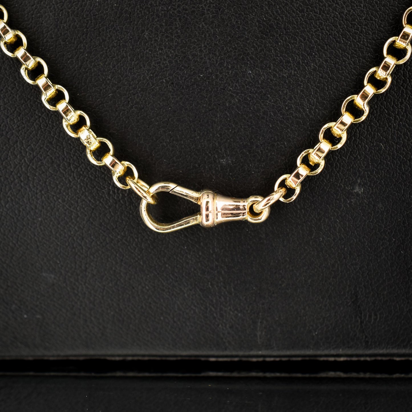 Antique 9ct Gold Rolo Link Chain Necklace with Dog Clip | 22"