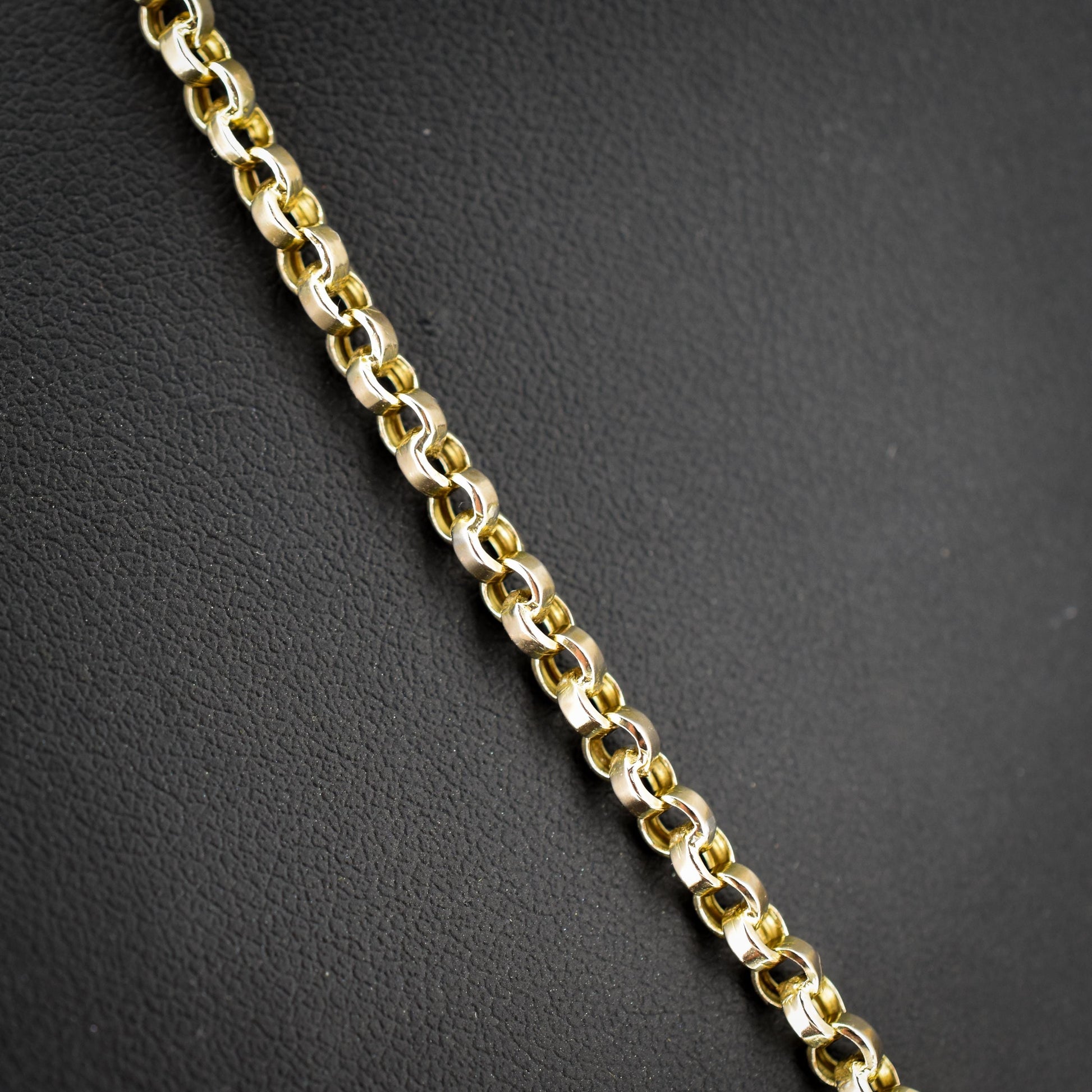 Antique 9ct Gold Rolo Link Chain Necklace with Dog Clip | 22"