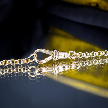Antique Victorian 9ct Gold Faceted Belcher Link Chain Necklace with Dog Clip | 19.5"