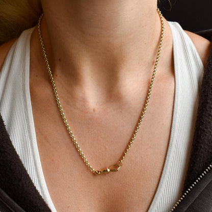 Antique Victorian 9ct Gold Faceted Belcher Link Chain Necklace with Dog Clip | 19.5"