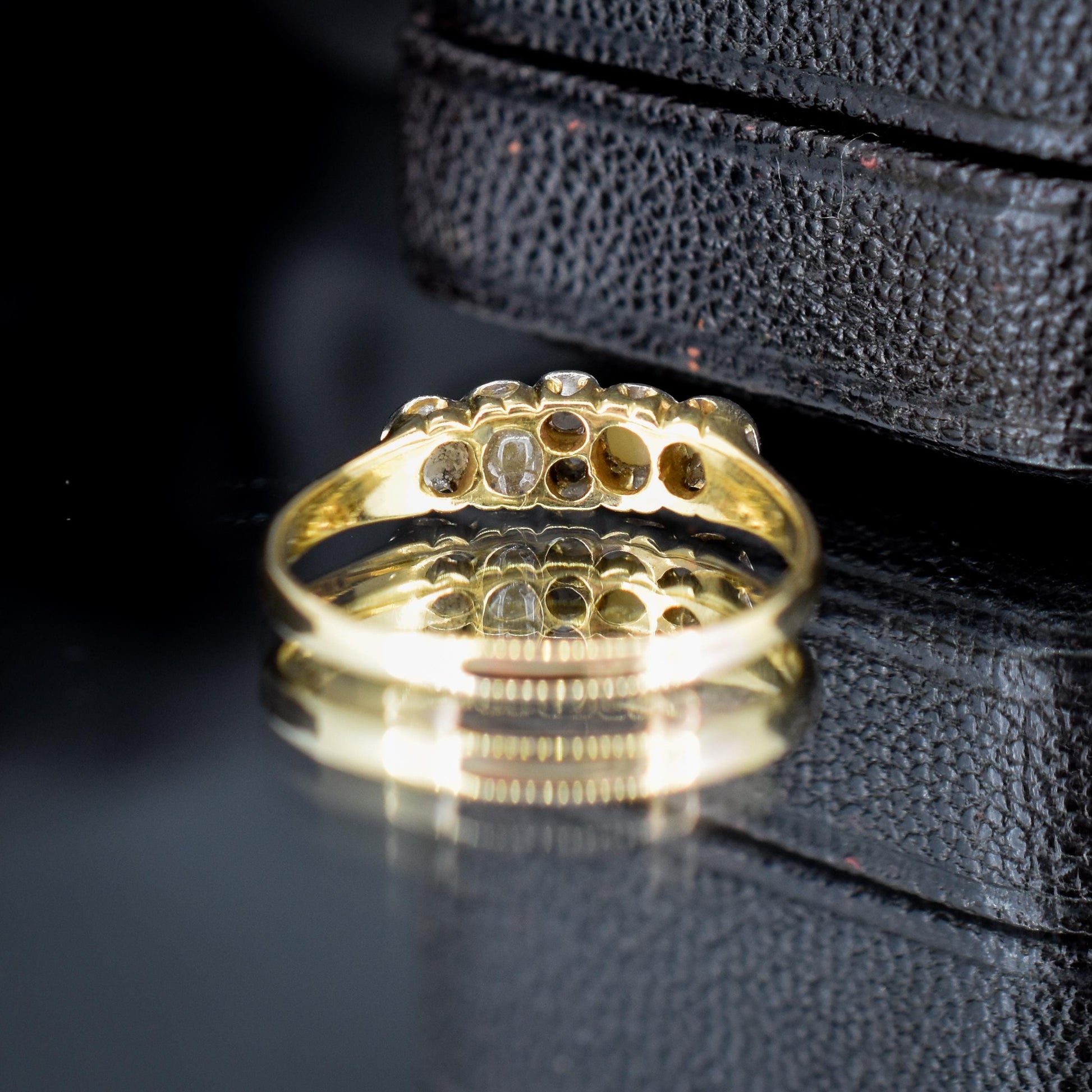 Antique Edwardian 18ct Gold Pearl and Rose-Cut Diamond Ring