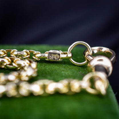 Antique 9ct Yellow Gold Fancy Link Chain Necklace with Dog Clip | 20.5"