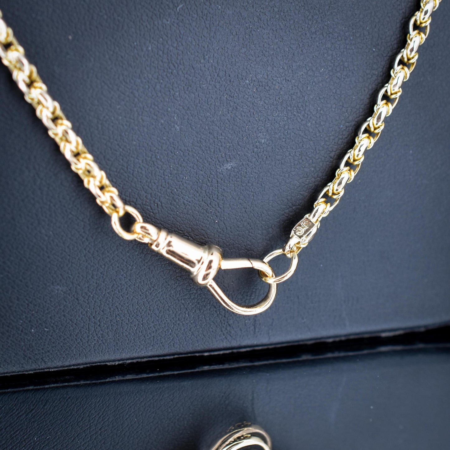 Antique 9ct Yellow Gold Fancy Link Chain Necklace with Dog Clip | 20.5"